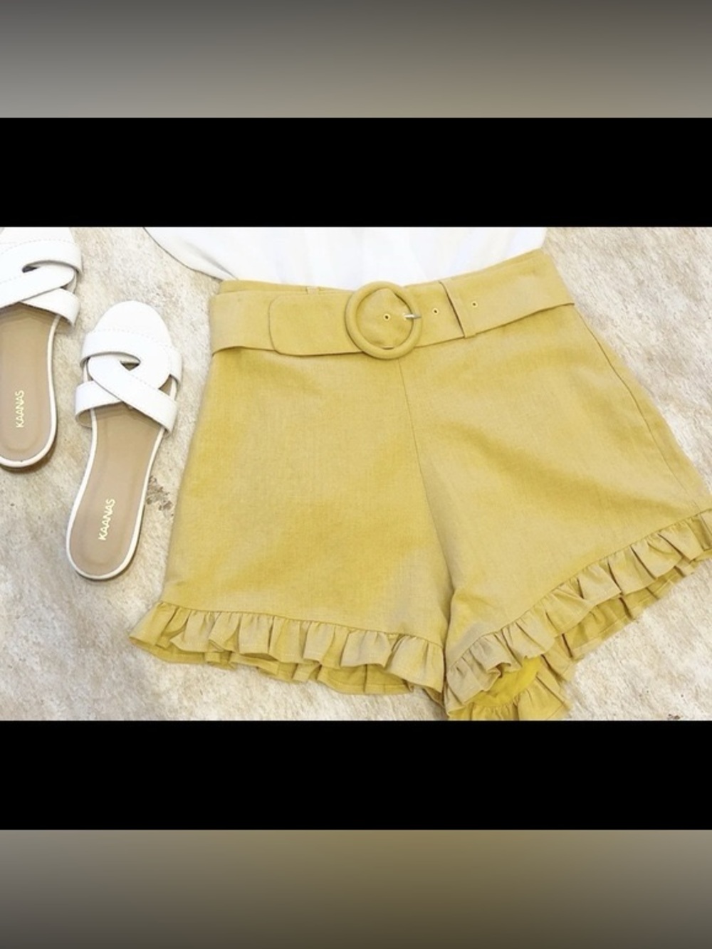 CAPULET NWT NATASHA BUTTER LINEN RUFFLE SHORTS M